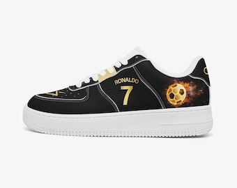 Ronaldo Leather Sports Sneakers, Low-Top Athletic Footwear, Trainer Sneakers, Sportswear