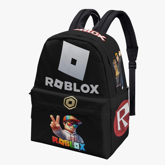 Roblox Backpack Student Schoolbag Computer Bag Gift for  Roblox Kids Red/Black School Backpack display picture 1