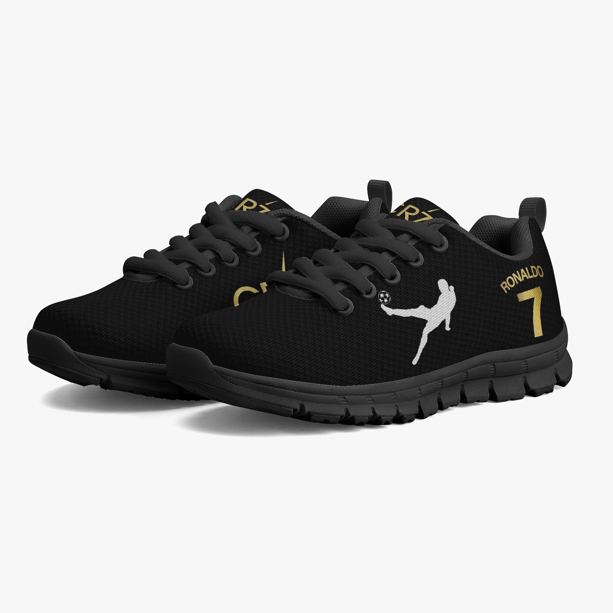 Ronaldo  Kids' Lightweight Mesh Sneakers - Black