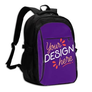 Sac à dos de voyage Oxford grande capacité personnalisable pour ordinateur portable avec port de chargement USB - Ajoutez le modèle de votre choix