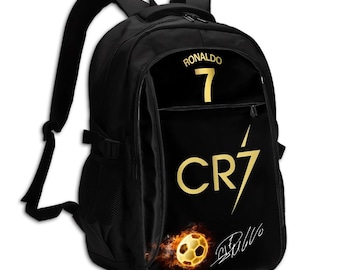 CR7 Ronaldo Oxford Travel Laptop Backpack with Large Capacity and USB Port