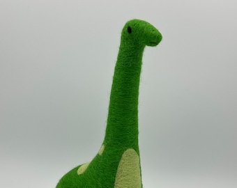 Needle felted green brontosaurus dinosaur decoration  wool brachiosaurus figurine