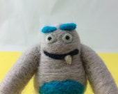 Needle Felted Monster Ornament, Posable Figurine Wool Felted Ornament, Children's Book Character Gift, Quirky Birthday Gift, Cheer Up Gift
