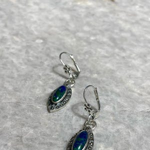 Eilat Stone Earrings, 925 Silver, turquoise color earrings, king Solomon stone, natural Eilat, silver earrings, stone silver earrings
