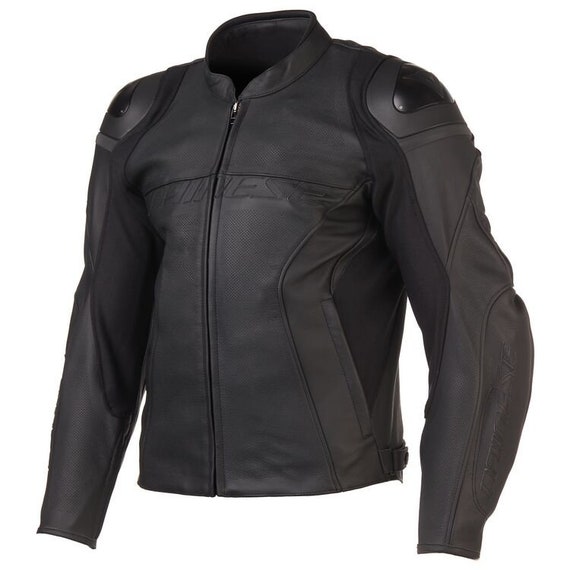 Men's Dainese Racing 4 Perforated Cowhide Leather Jacket, Motorbike Jacket. Leather Jacket.