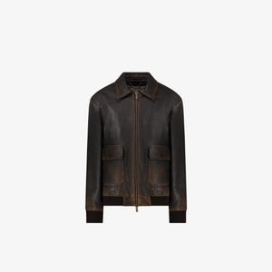 Brown Leather Aviator Jacket