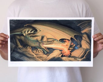 Battle in the Dragon’s Lair - Giclée Print