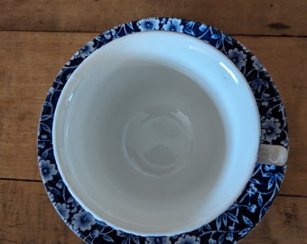 Burleigh blue Calico tea cup and saucer