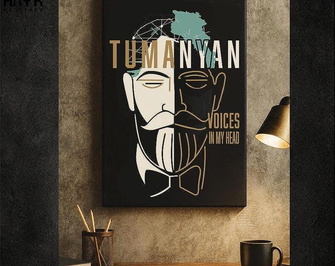 Featured listing image: Hovhannes Tumanyan-Voices in My Head Canvas-Armenian writer