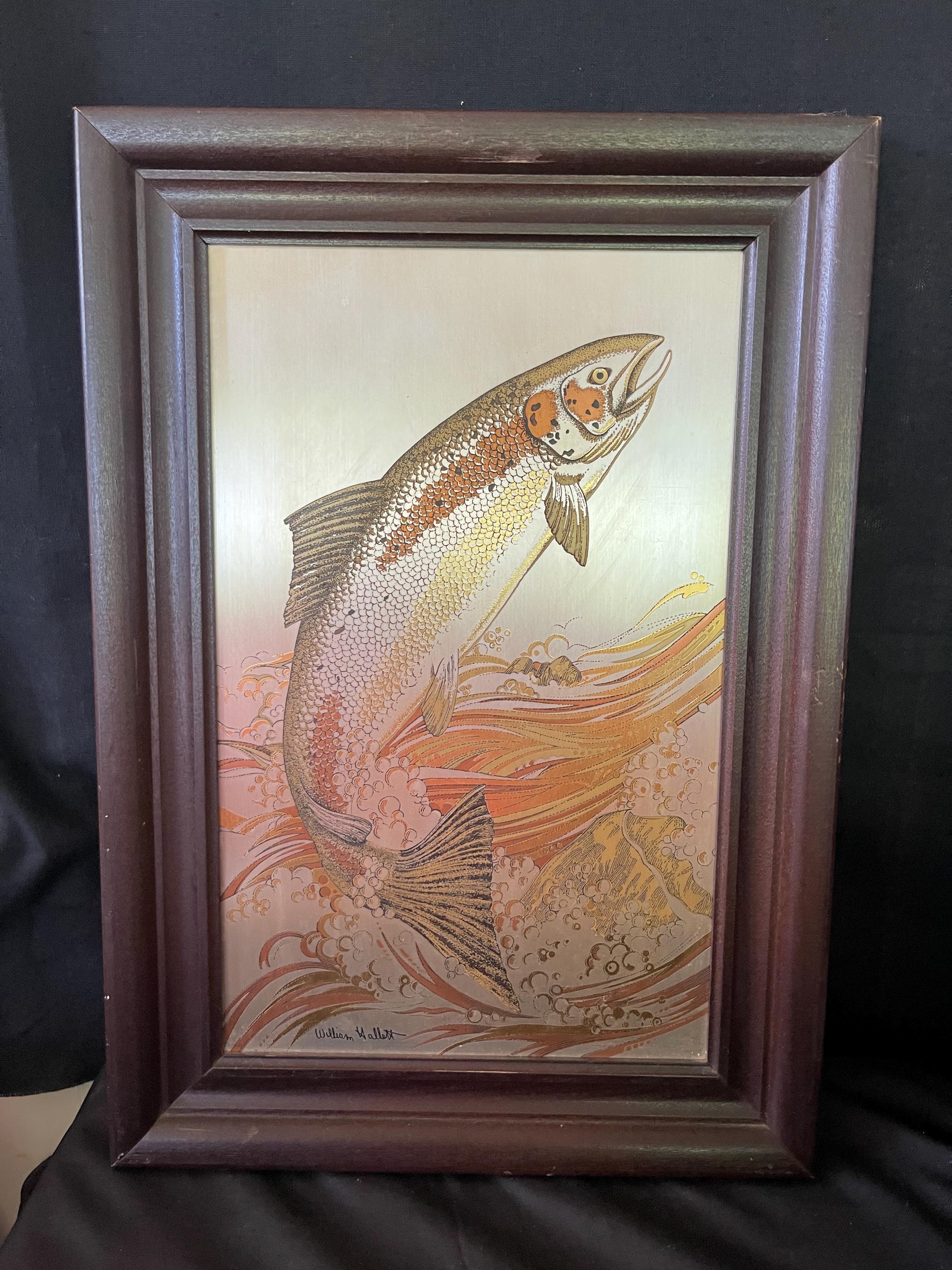 Framed William Hallett Rainbow Rising Etching Sterling Silver