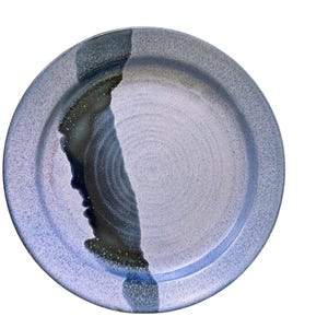 Out of the Fire Studio Cindy Clarke Pottery 12” Stoneware Plate Blue Gray Purple Handmade