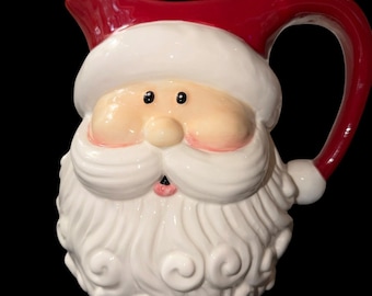 Home Accents Christmas Day Santa Claus Pitcher 10” Ceramic Holiday Decor