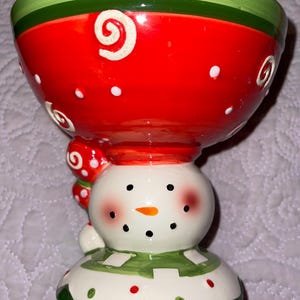 Vintage Small Candy SNOWMAN Candy Dish