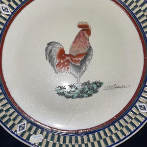 Decorative Ellas Rooster Plate New VINTAGE Country Farm House