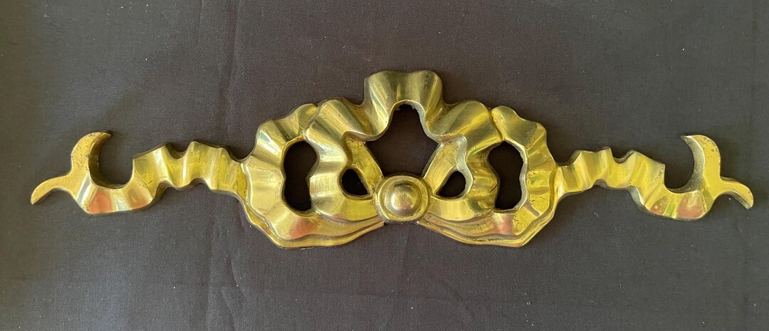 Rococo Ribbon Plate Vintage Brass French Ribbon/ Bow Wall Hanging-rococo Accent Decor 12.5 ...