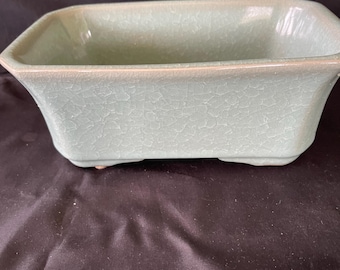 Vintage Japanese Celedon Glazed Bonsai Planter