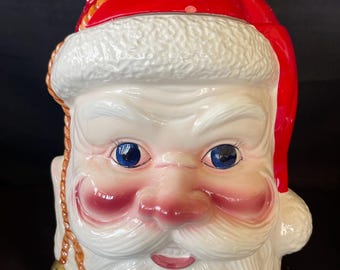 Vintage Christmas Santa Cookie  Jar Holiday Accents for Belk