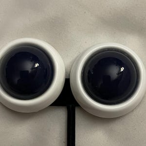 Vintage Estate Navy and White Round Clip Earrings