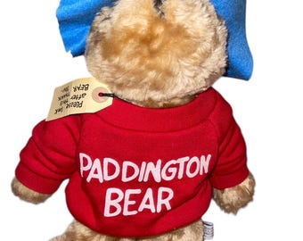 Vintage Paddington Bear / Eden Toys for Macys / Red and Green