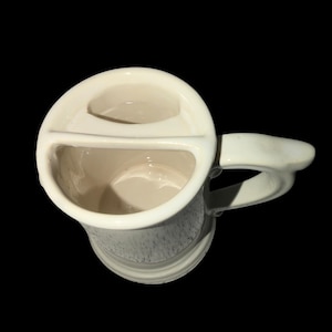 Vintage McCoy Shaving Mug Scuttle USA 212 Ivory Pottery Barber Soap Cup Wet Shaving Decor