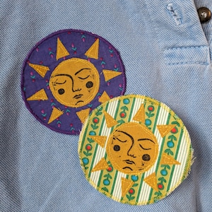 Vintage Sun Iron on Patch