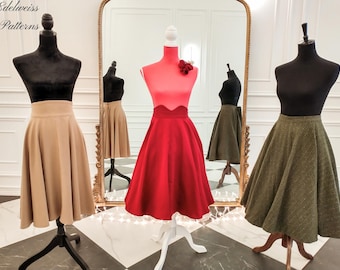 Lucy's rokpatroon directe digitale download: cirkelrok jaren 1950