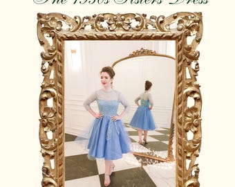 The 1950s Sisters Dress Sewing Pattern - White Christmas Costume  (Paper Pattern)