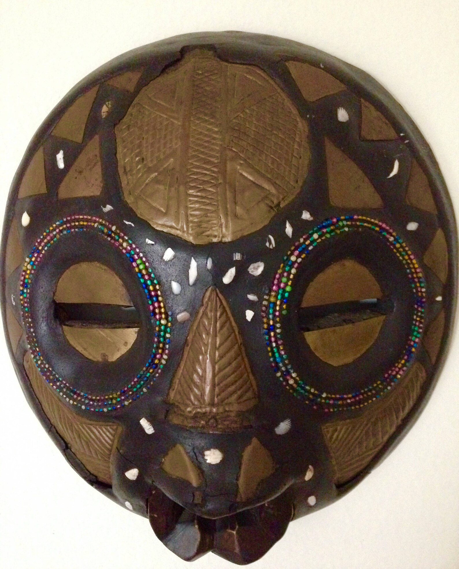 African Ceremonial Moon Mask Ghana Etsy