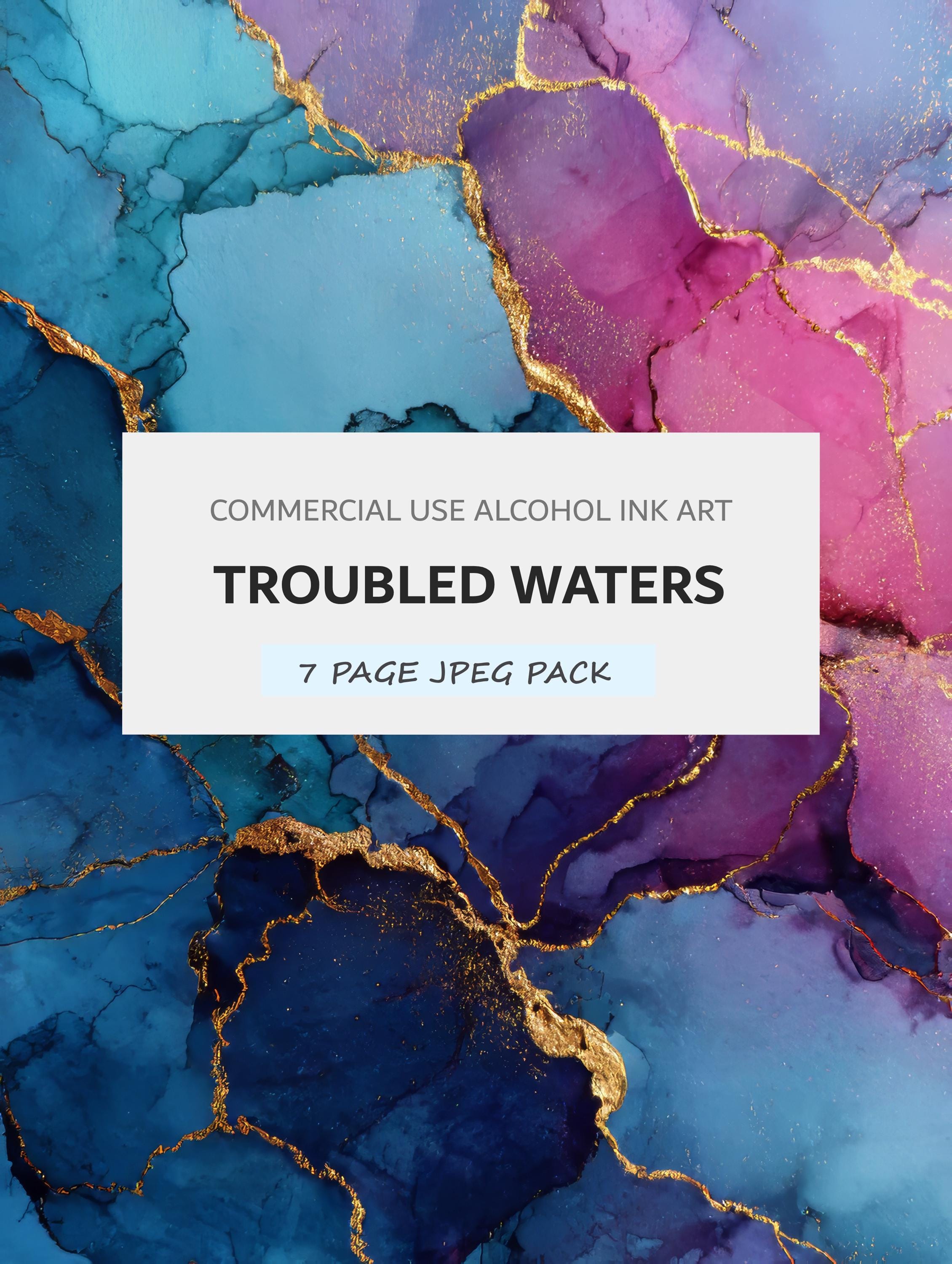 Blue and Magenta Alcohol Ink Page for Junk Journals and Scrapbooking - Etsy