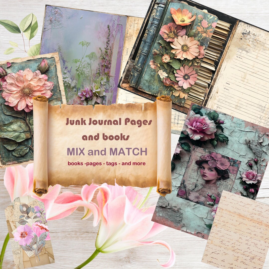 Match Junk Junk Journal Mix and Match Books Pages and Ephemera - Etsy Australia