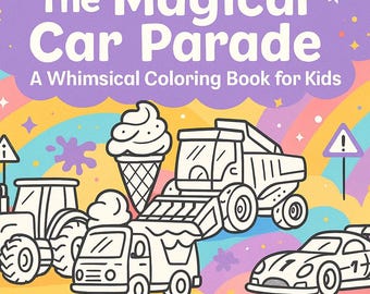 The Magical Car Parade Coloring Book | Printable Vehicle Coloring Pages for Kids |  Toddler & Preschool PDF