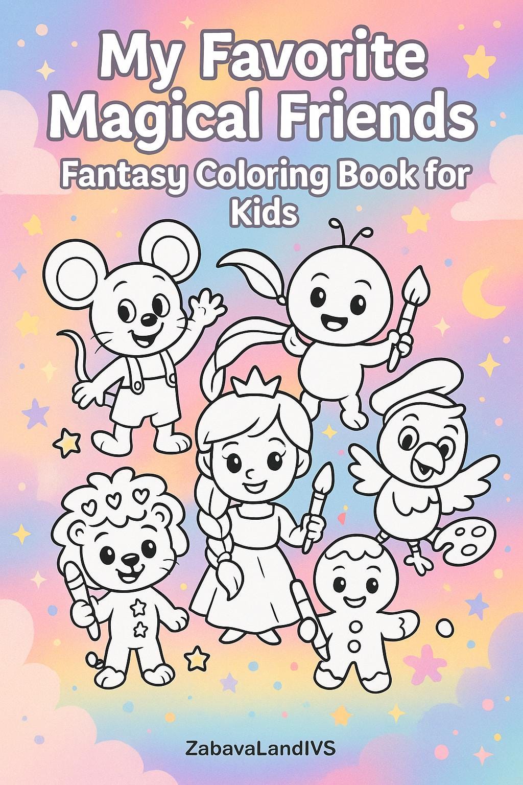 My Favorite Magical Friends Coloring Book for Kids | Cute Fantasy Creatures | Printable Fairytale PDF for Toddlers & Preschool