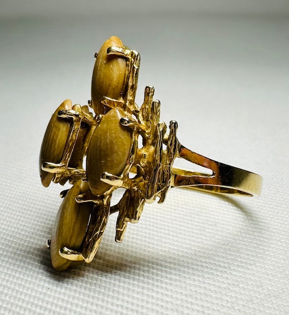 Gorgeous agate ring , 14 carat yellow gold, 5 gra… - image 1