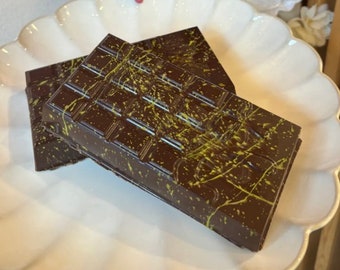 2 Stück Große Kunafa Pistazienmilch und dunkle Schokoladentafel - Inspiriert von der Viralschokolade - Pistazienschokolade - türkischer Genuss
