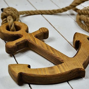 Wooden decorative anchor in the Nautical Style - Handmade Decoration for Home, Restaurant, Children&#39;s room, Decorations for Wedding sessions