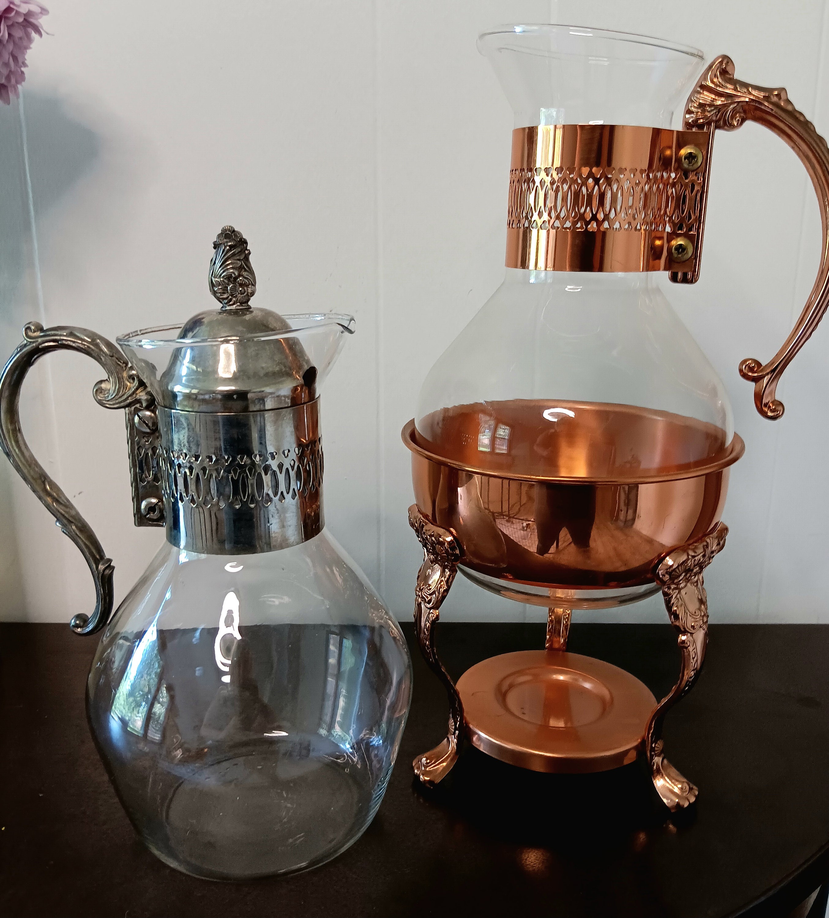 Vintage Princess House Three Piece Copper/silver Coffee Tea