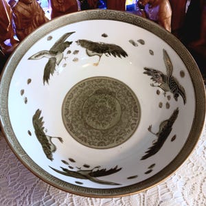 Vintage Andrea By Sadek Japanese Birds Porcelain Bowl