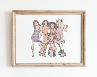 Spice Girls Wall Art | Printable + Digital Download | 90s Prints | Minimalist