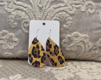 Teardrop Earrings cheetah print