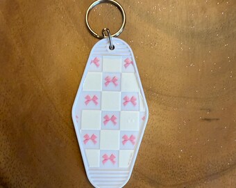 Acrylic White Bow Keychain