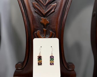 Mardi Gras  Earings (comes with back)