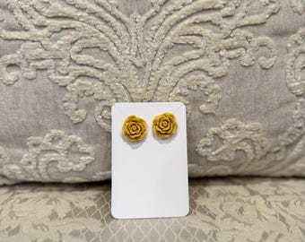Yellow Resien  Flower Studs Earings (comes with back)