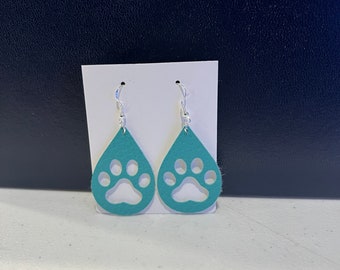 Paw Print Teardrop Earrings