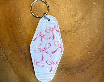 Acrylic White Bow Keychain