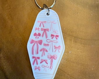Acrylic White Bow Keychain