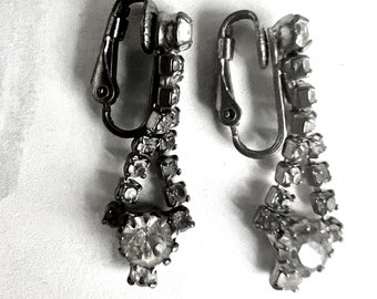 Vintage Rhinestone Hanging Earrings made by Cathe