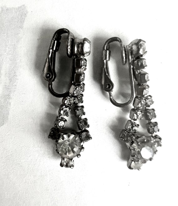 Vintage Rhinestone Hanging Earrings made by Cathe