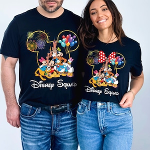 Camiseta personalizada de Disney Birthday Squad, camisetas Disney para niña, camiseta Disney para niño, equipo de cumpleaños, camisetas Disney a juego, camiseta familiar personalizada Disney
