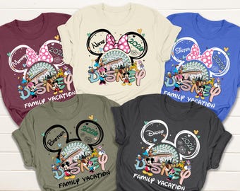 Camisetas personalizadas para vacaciones familiares en Epcot 2026, camiseta a juego de Mickey World Tour, camiseta para viajes en grupo de Disney, camiseta con temática de viajero en Epcot