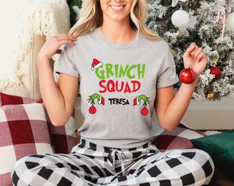 Camiseta navideña del Escuadrón Grinch: Camisetas familiares